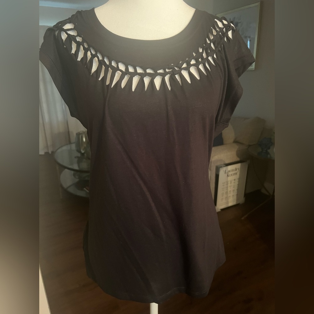 bebe Black Cutout Blouse